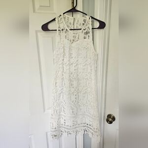 White lace mini dress